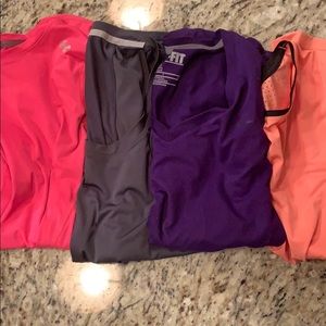 4 workout wicking material shirts